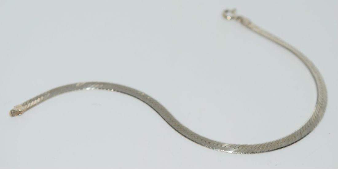 Italian Sterling Silver Herringbone Bracelet 7.5" - Shop Thrifty Treasures