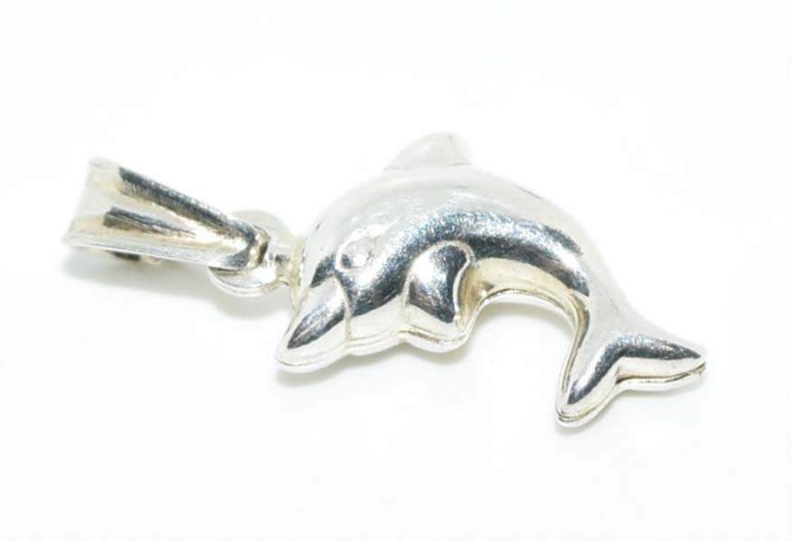 Italian Sterling Silver Dolphin Pendant - Shop Thrifty Treasures