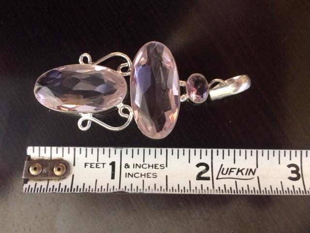 925 Sterling Silver Pink Kunzite Gemstone of Emotion Pendant - Shop Thrifty Treasures