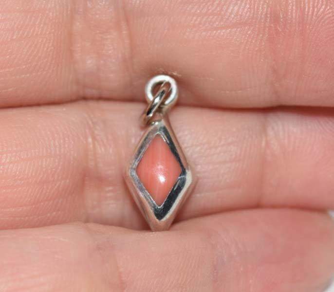 Mexico Sterling Coral Pendant - Shop Thrifty Treasures
