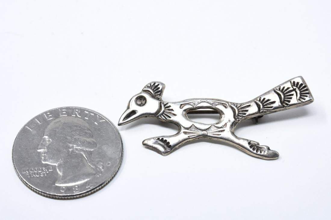 Native American Sterling Silver Roadrunner Pin - Shop Thrifty Treasures