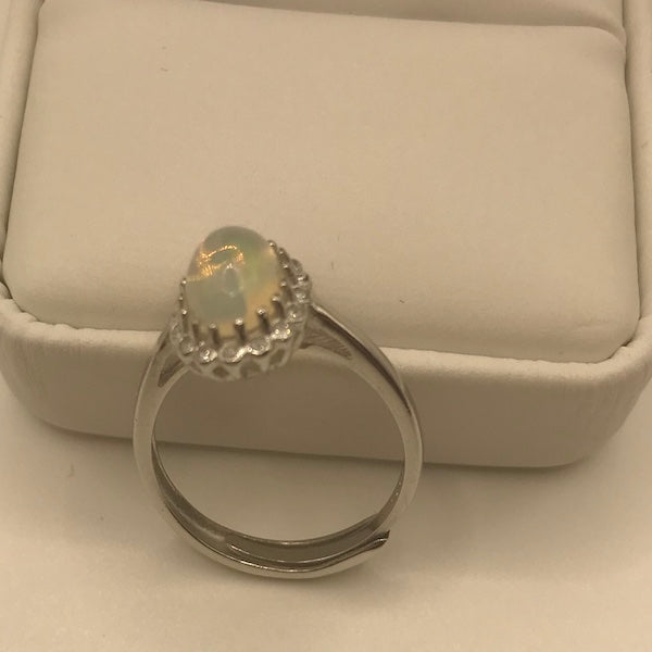 Genuine Ethiopian Opal Sterling Silver Ring