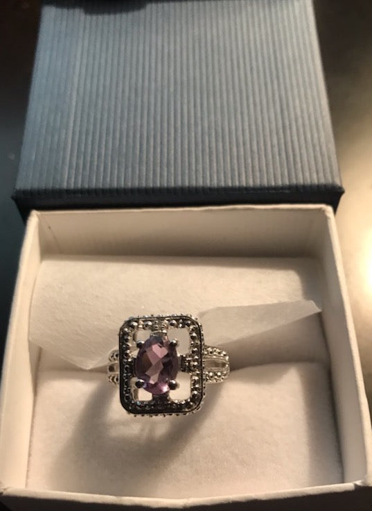 Oval Natural Amethyst Ring