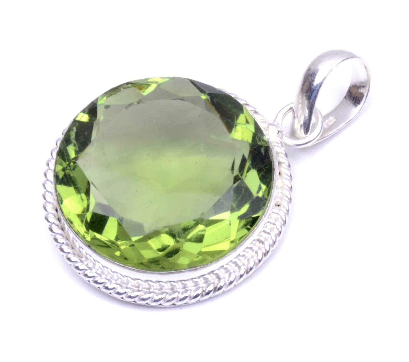 Peridot Quartz Round Handmade Pendant 1.5", Necklace, Ring & Bracelet Set - Shop Thrifty Treasures