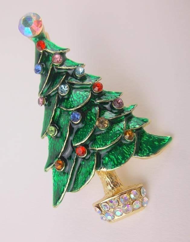 Christmas Tree Pins Brooches for the Holidays - Shop Thrifty Treasures