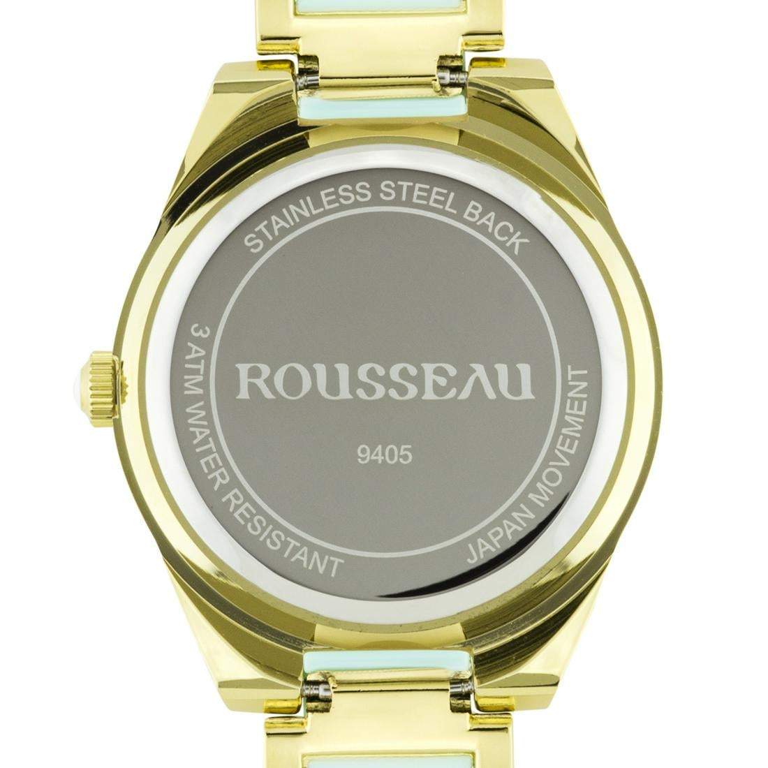 Rousseau Elegant Enamel Insert Link Ladies Watch Teal - Shop Thrifty Treasures