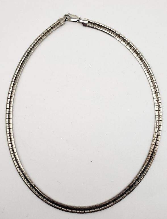 Italian Sterling Silver Classic Design Omega Necklace - Shop Thrifty Treasures