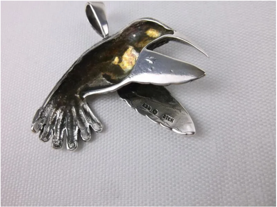 Mint Vintage Kabana Sterling Hummingbird Pendant