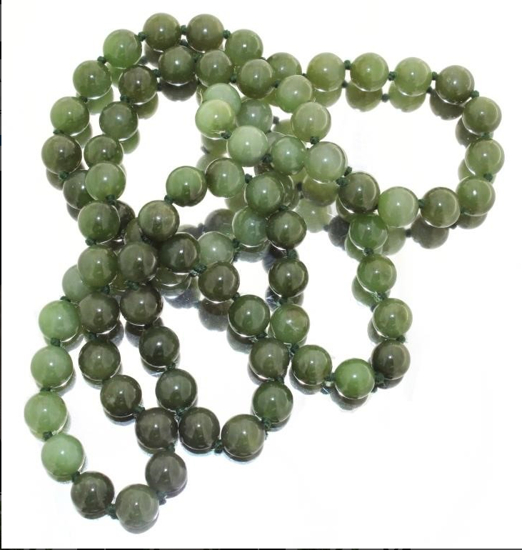 Natural Genuine JADE 8MM Hand Knotted 30" Necklace