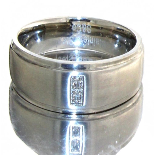 Men's Stainless Steel Diamond Ring