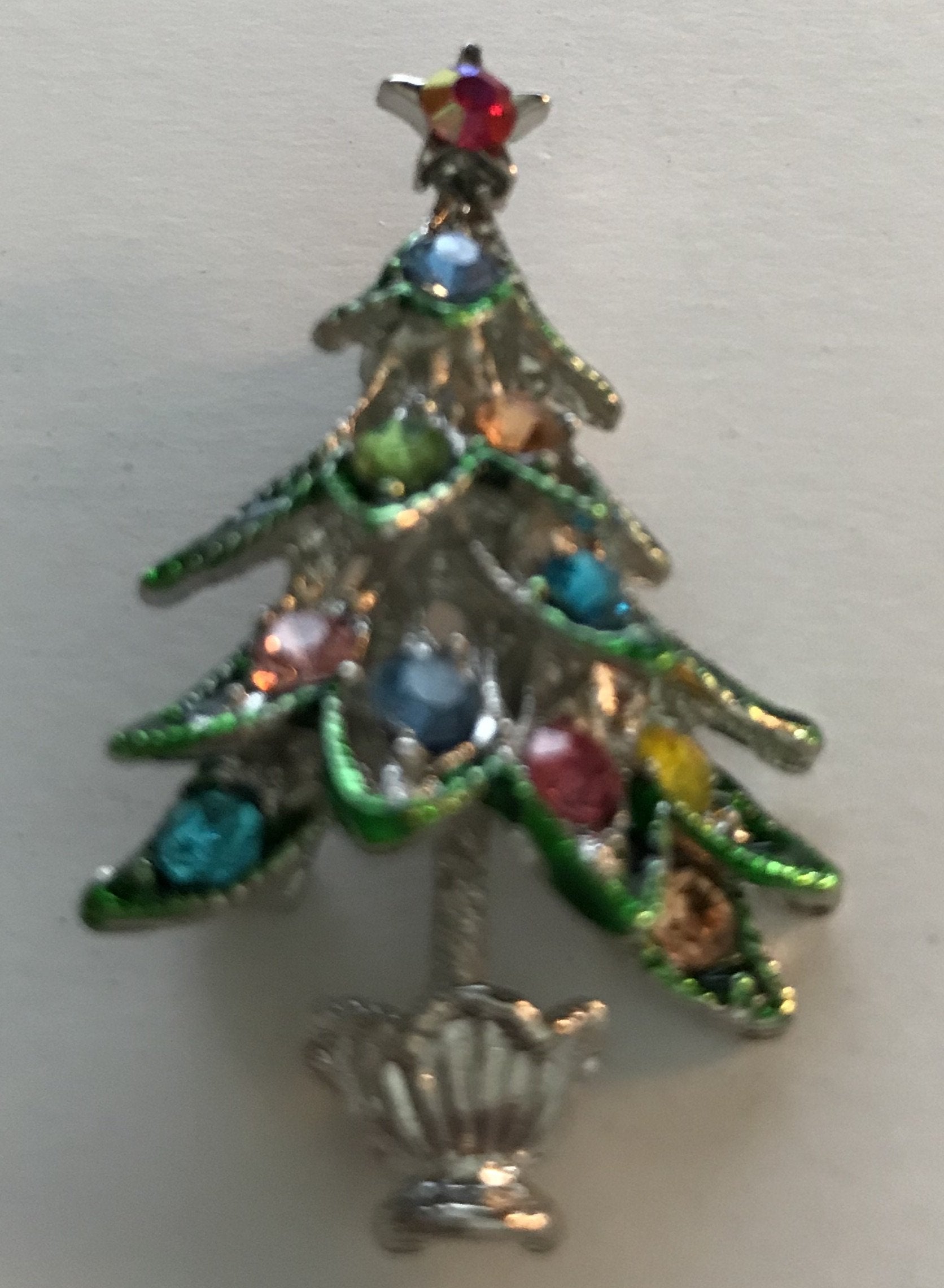 Christmas Tree Sparkly Pins Brooches for the Holidays - Shop Thrifty Treasures