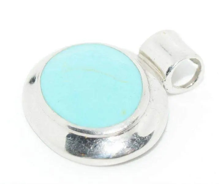 Sterling Silver Ceruleite Pendant 18" Snake Necklace - Shop Thrifty Treasures