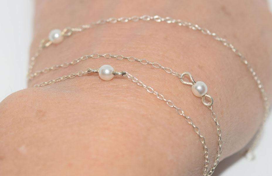 Sterling Silver Beaded 17" Chain Necklace - Shop Thrifty Treasures