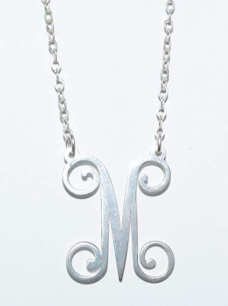 Sterling Silver Letter M 16-18" Necklace - Shop Thrifty Treasures