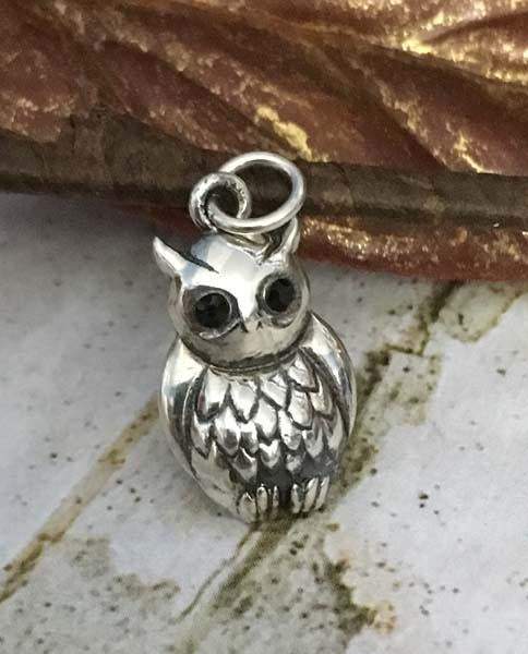 Sterling Silver Owl Charm or Pendant - Shop Thrifty Treasures