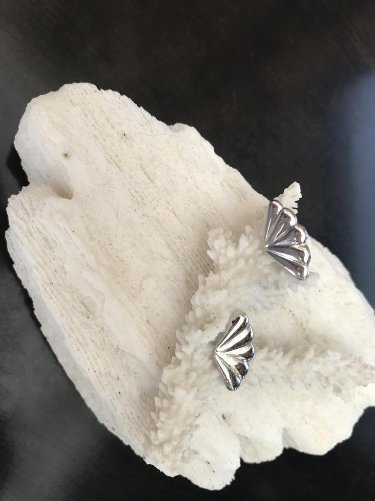 Sterling Silver Vintage Fan Earrings - Shop Thrifty Treasures