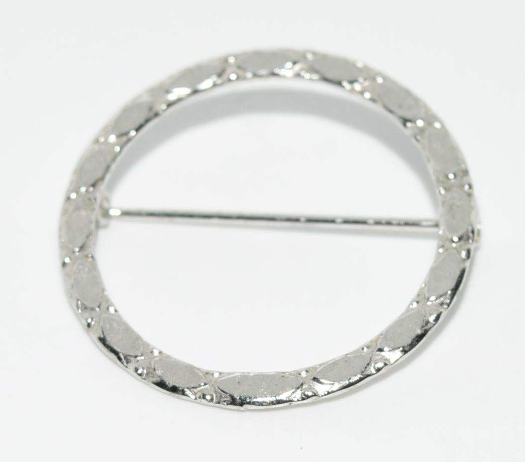 Sterling Silver Beveled Circle Brooch - Shop Thrifty Treasures