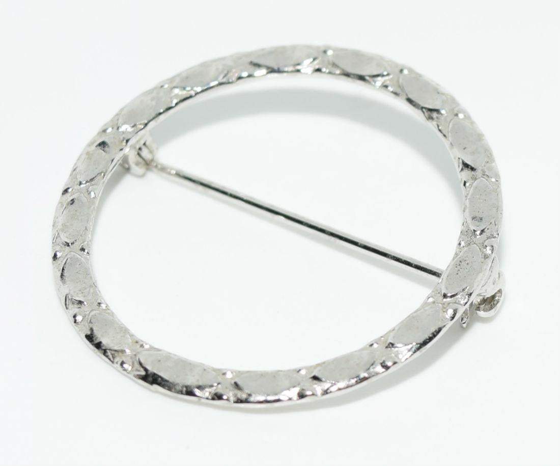 Sterling Silver Beveled Circle Brooch - Shop Thrifty Treasures