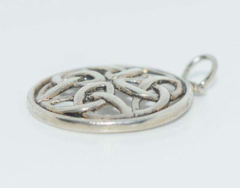 Sterling Silver Celtic Circle Pendant Necklace - Shop Thrifty Treasures