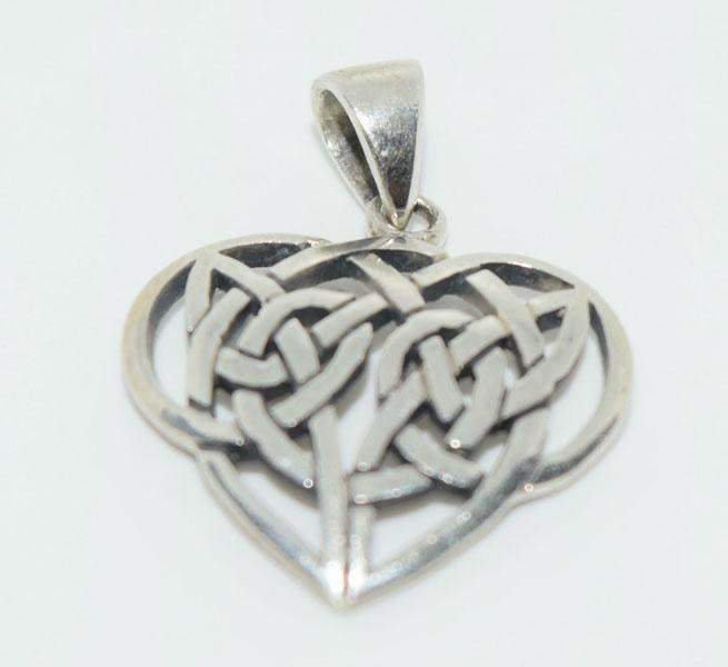 Sterling Silver Celtic Heart Knot Pendant - Shop Thrifty Treasures