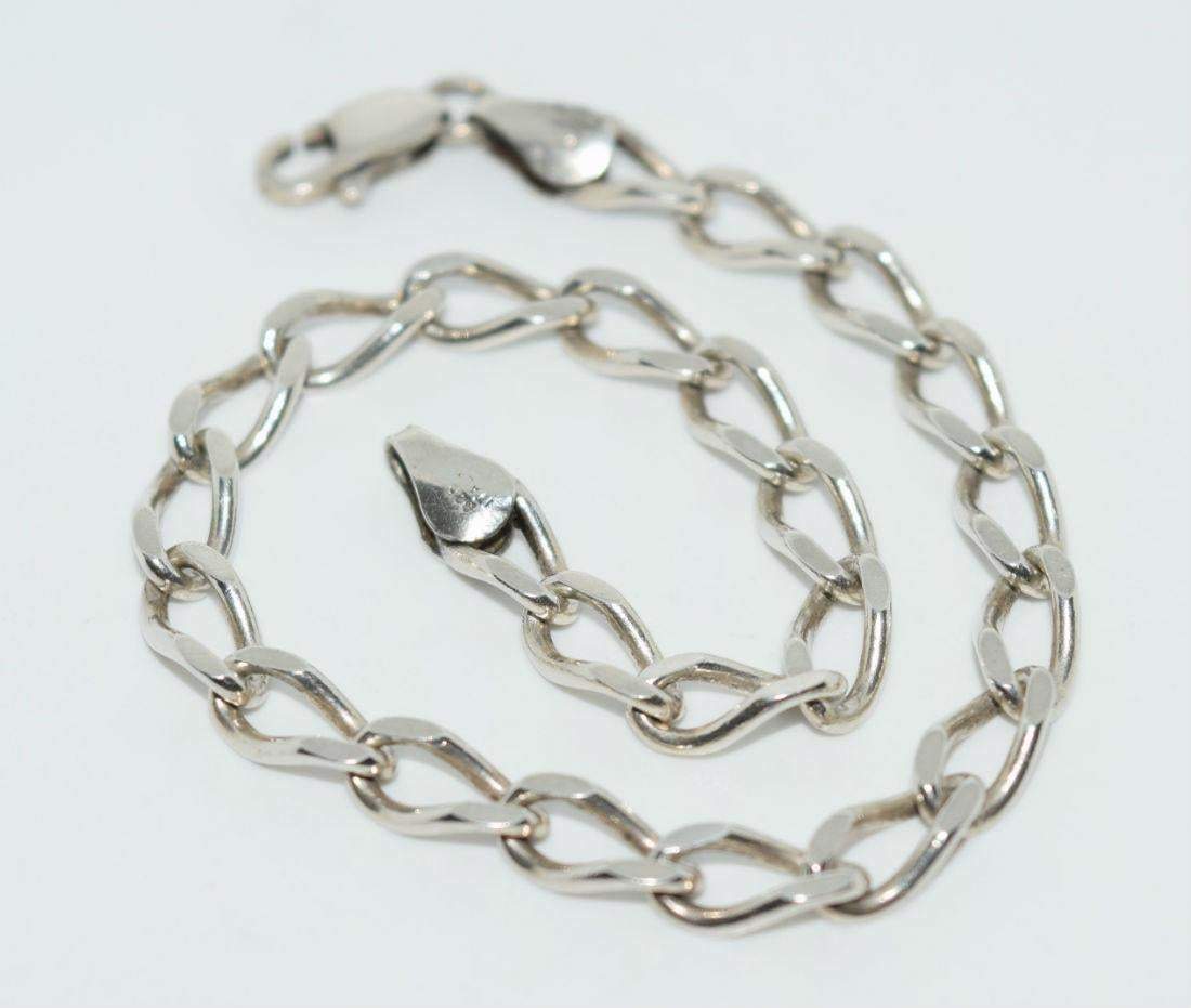 Sterling Silver Chain Link Bracelet 7" - Shop Thrifty Treasures