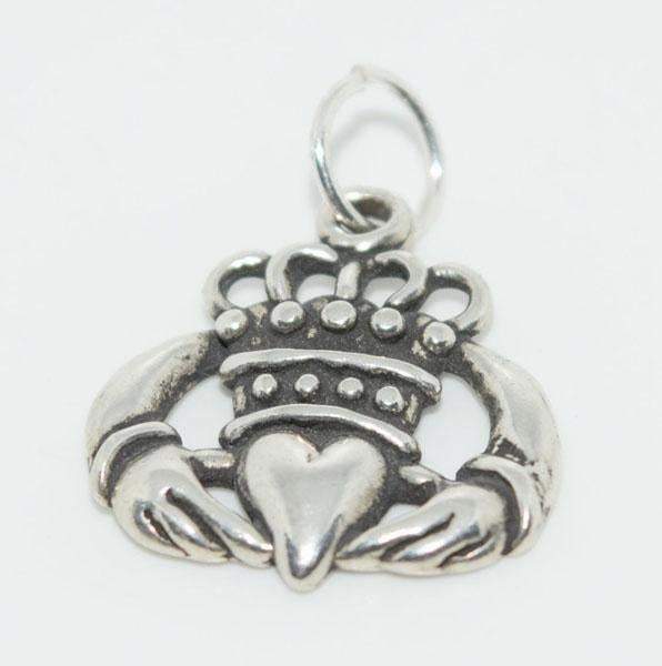Sterling Silver Claddagh Heart Hands Necklace - Shop Thrifty Treasures
