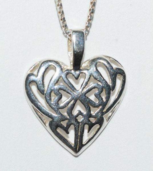 Sterling Silver 4-Leaf Clover Heart Celtic Necklace - Shop Thrifty Treasures