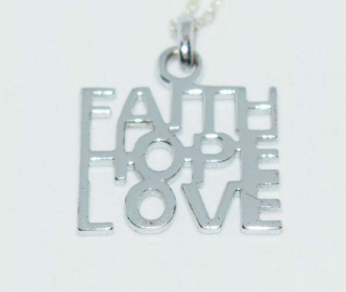 Sterling Silver Faith Hope & Love Necklace - Shop Thrifty Treasures