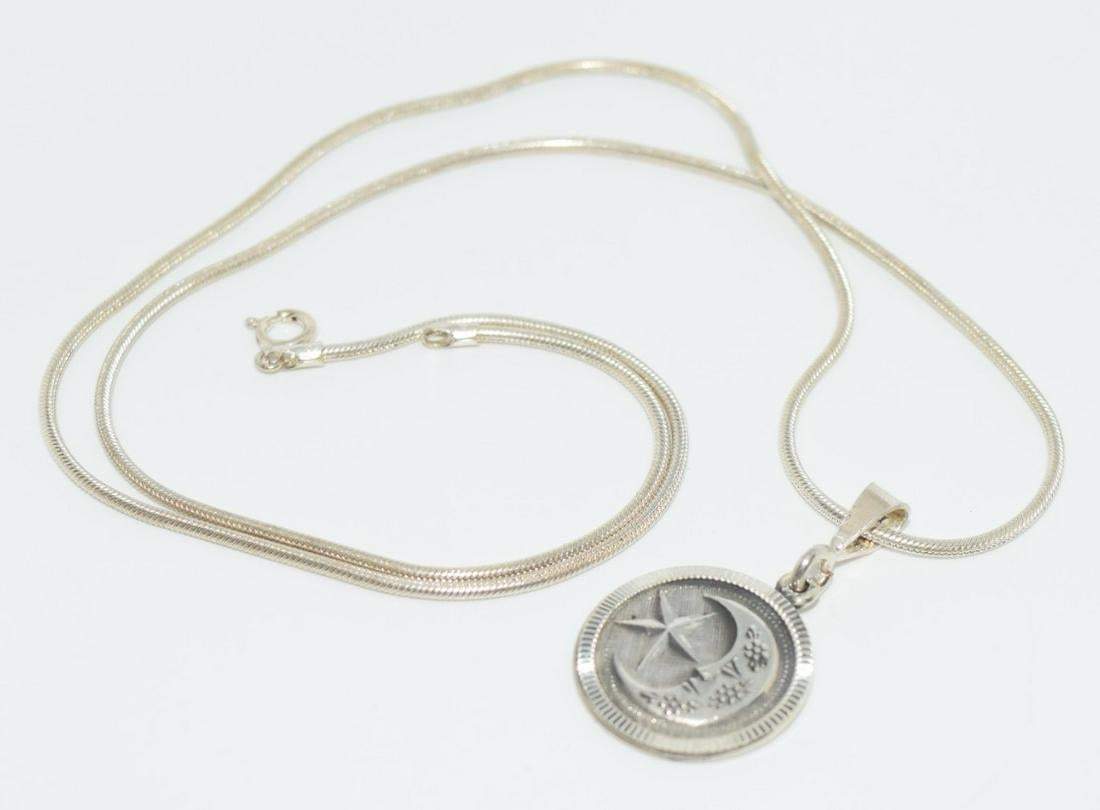 Vintage Mexican Sterling Silver Half Moon & Star 20" Necklace - Shop Thrifty Treasures