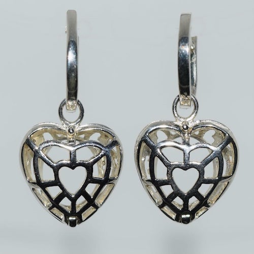 sterling heart earrings
