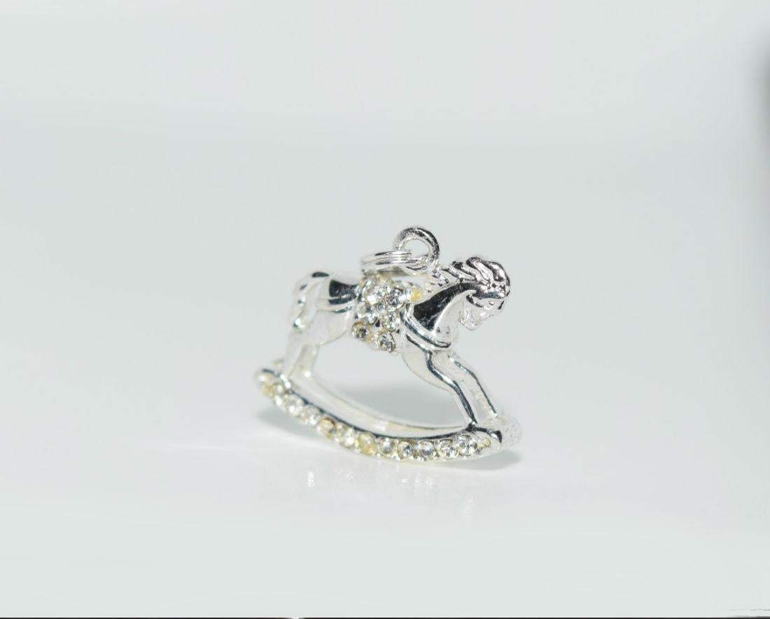 925 Sterling Silver Rhinestone Horse Charm or Pendant - Shop Thrifty Treasures