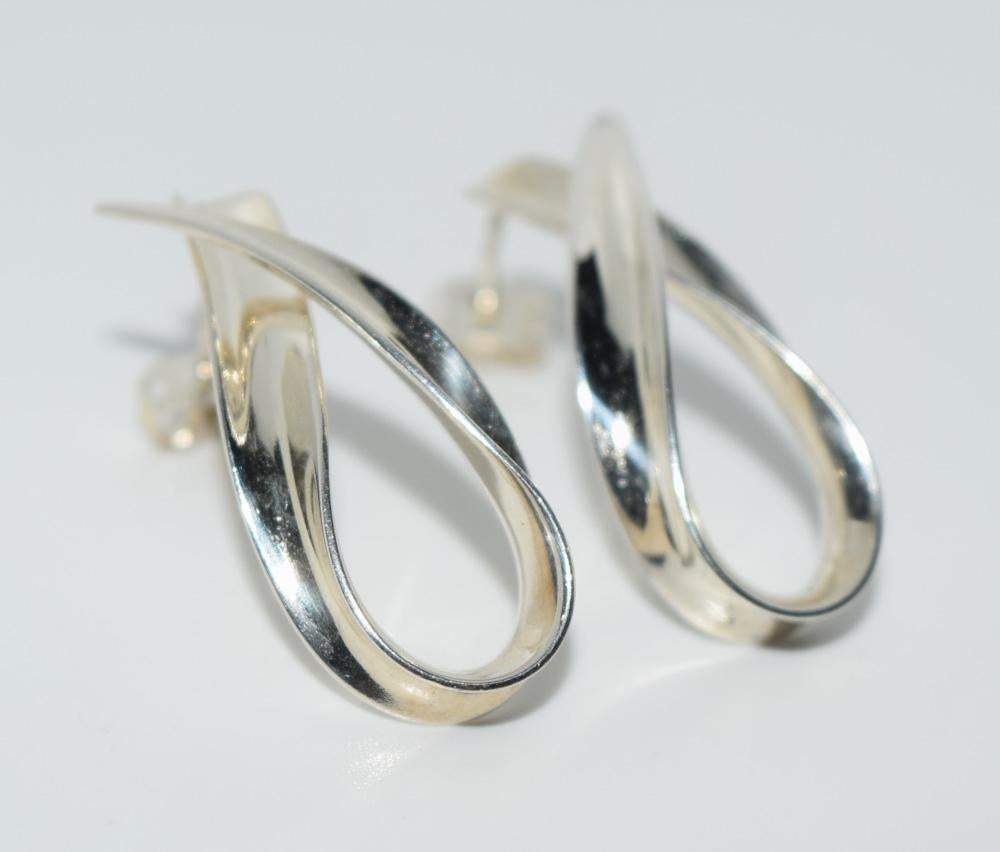Vintage Sterling Silver Awareness Ribbon Earrings - Shop Thrifty Treasures