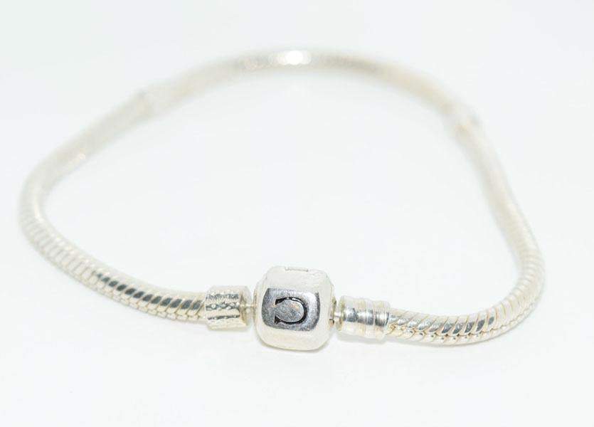 Sterling Silver Slide Bead Bracelet w/3 Charms 7" - Shop Thrifty Treasures