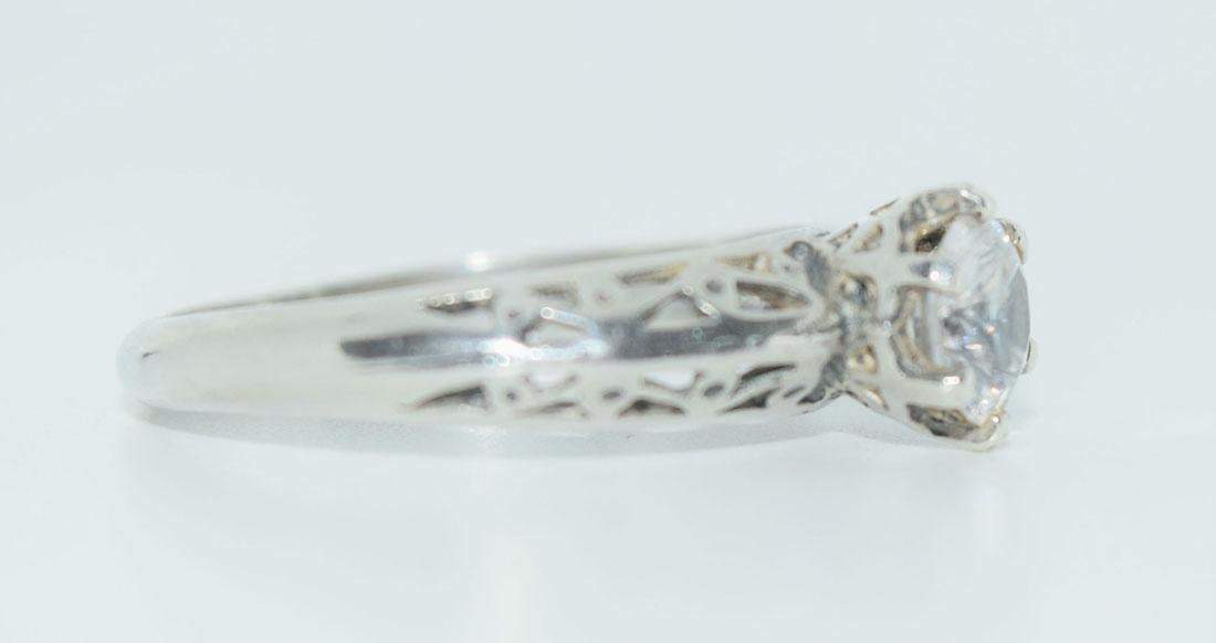 Sterling Silver Solitaire Cut Out Band Ring Size 9 - Shop Thrifty Treasures