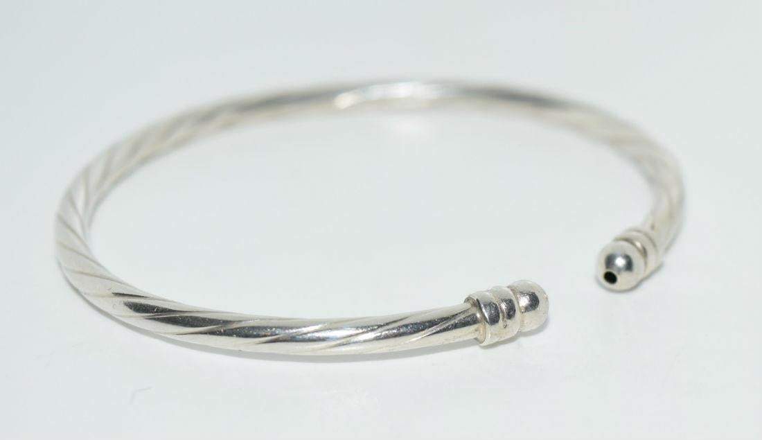 Sterling Silver Textured Cuff Bracelet - Shop Thrifty Treasures