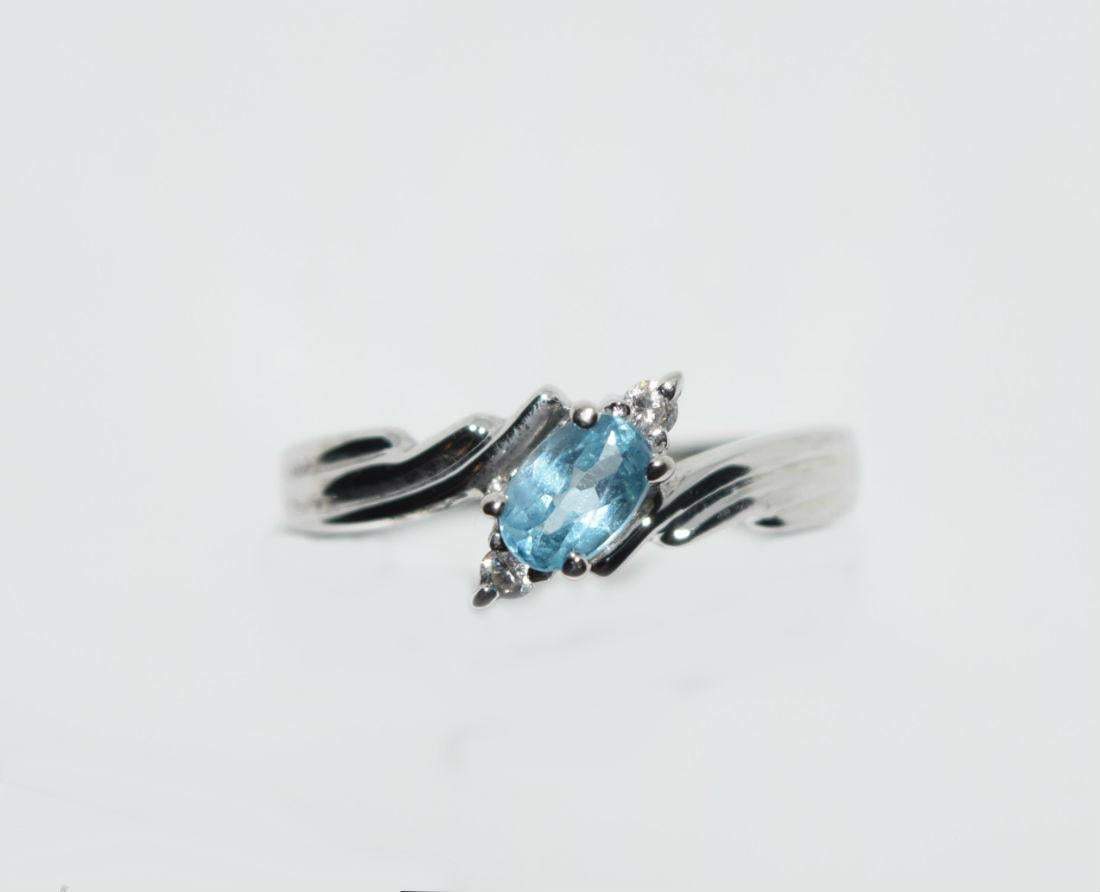 Sterling Topaz & Cubic Zirconia Baguettes Ring Size 8 - Shop Thrifty Treasures