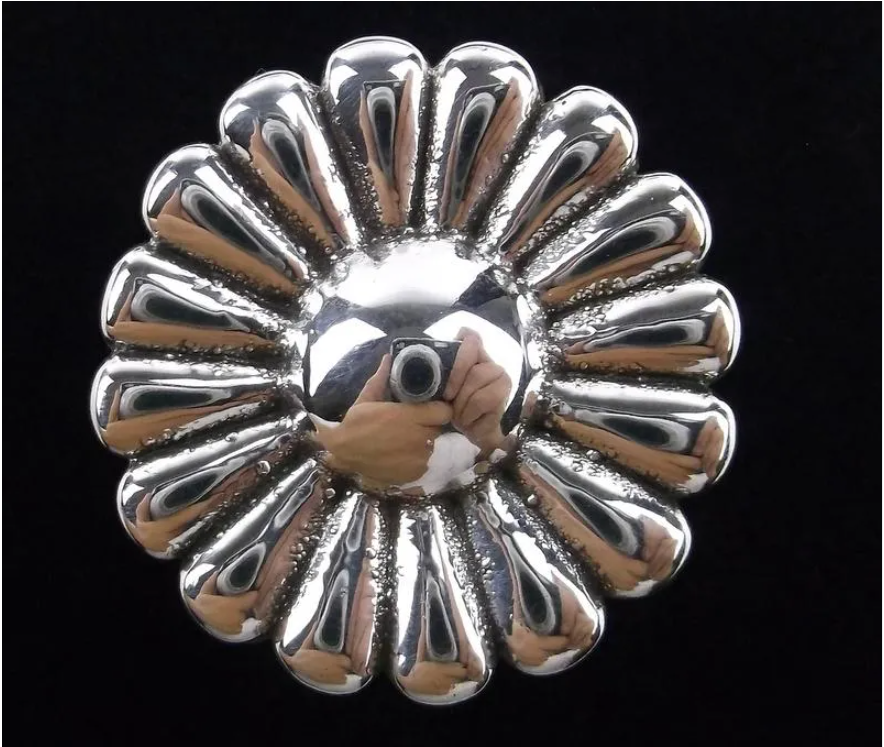 Large Sterling Silver Sunflower Ring Size 8