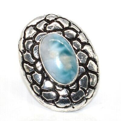 Vintage Caribbean Larimar Gemstone Ring Size 6.5 - Shop Thrifty Treasures