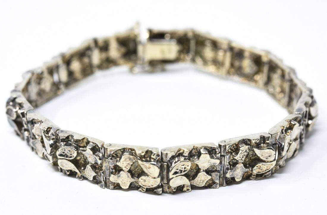 Vintage Italian Sterling Silver Panel Bracelet - Shop Thrifty Treasures