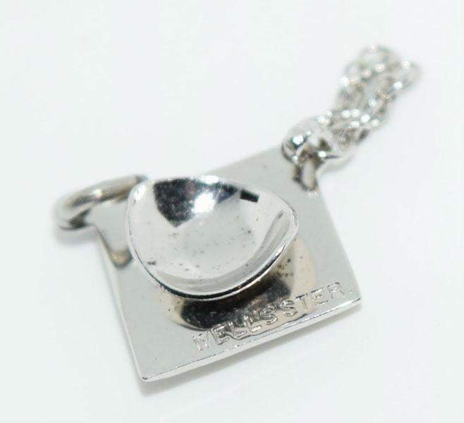 Vintage Wells Sterling Silver Chain Graduation Cap Charm - Shop Thrifty Treasures