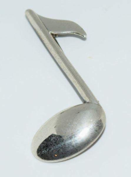 Vintage Beau Sterling Large 8th Note Music Brooch Pin - Shop Thrifty Treasures