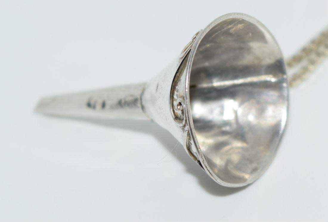 Vintage Handmade Mexico Sheet Silver Perfume Funnel Necklace - Shop Thrifty Treasures
