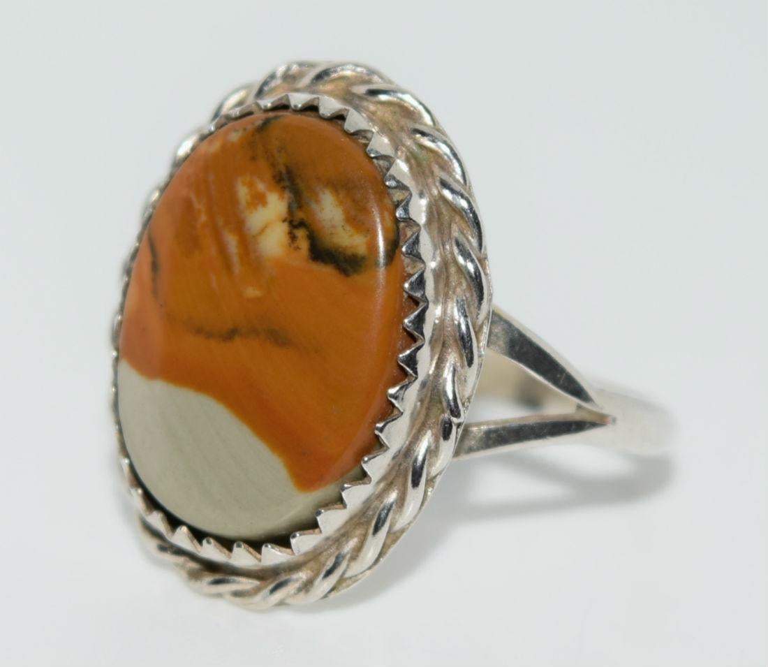 Vintage Sterling Silver Natural Stone Ring Size 5.5 - Shop Thrifty Treasures