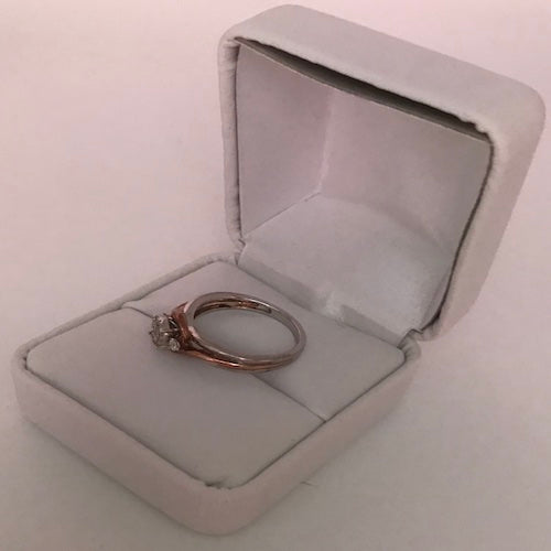 Silver and Rose Gold Brilliant Diamond Designer Ring