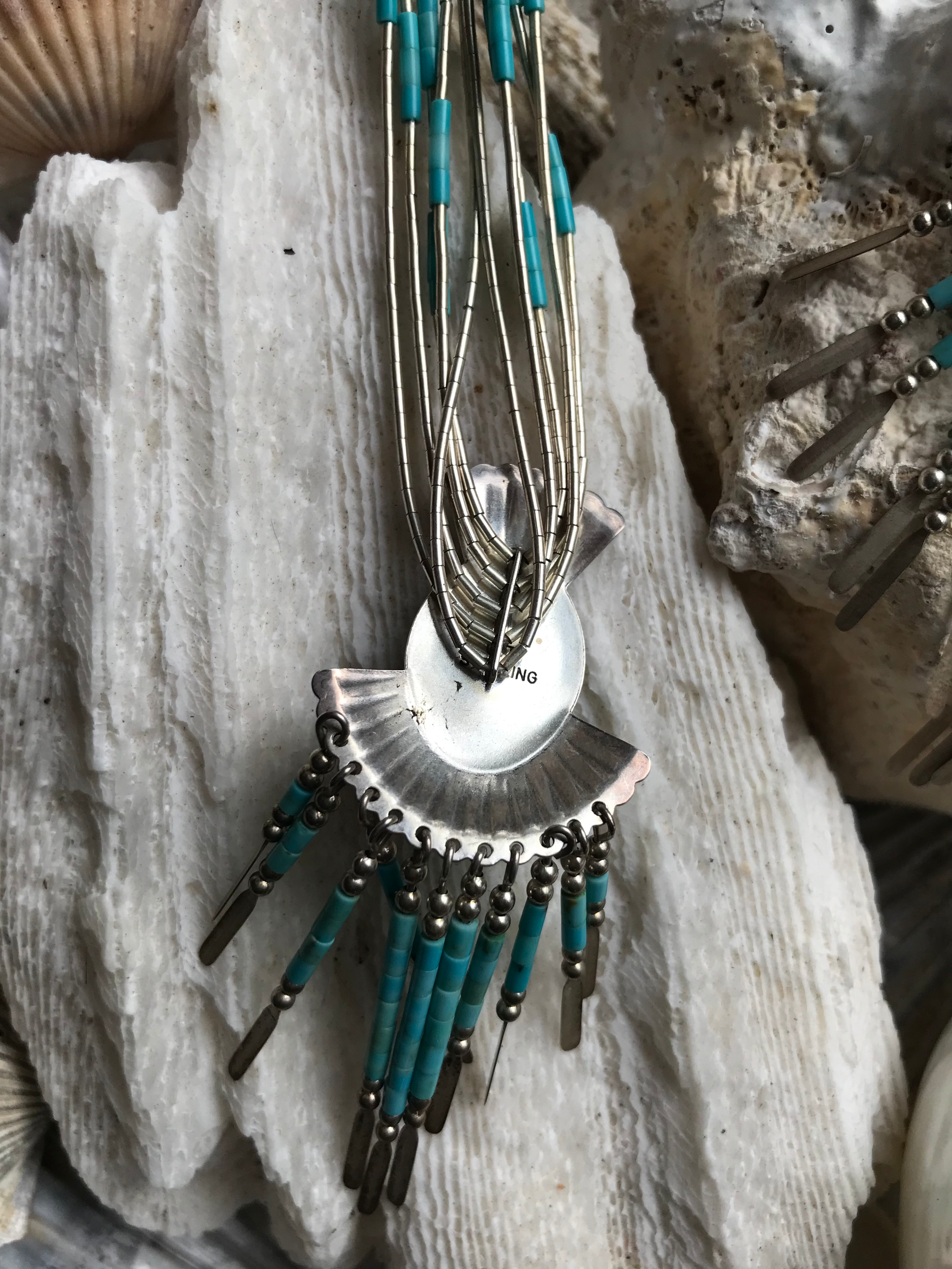 Vintage Native American Turquoise & Liquid Silver Jewelry Set